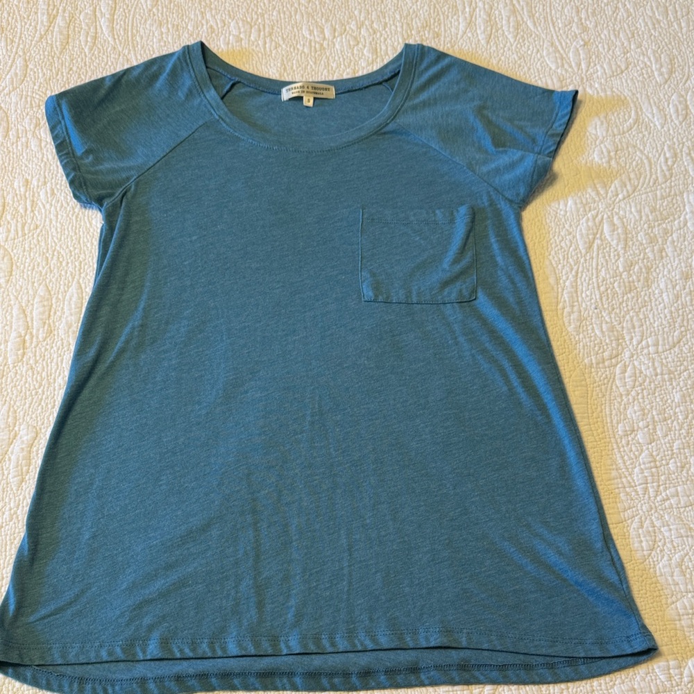Threads 4 Thought Teal Short Sleeve Top